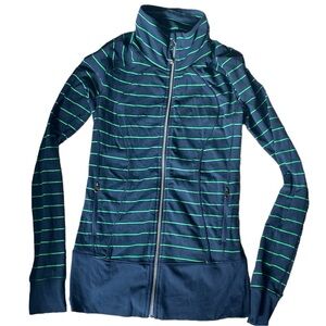 Lululemon blue and green striped full zip jacket